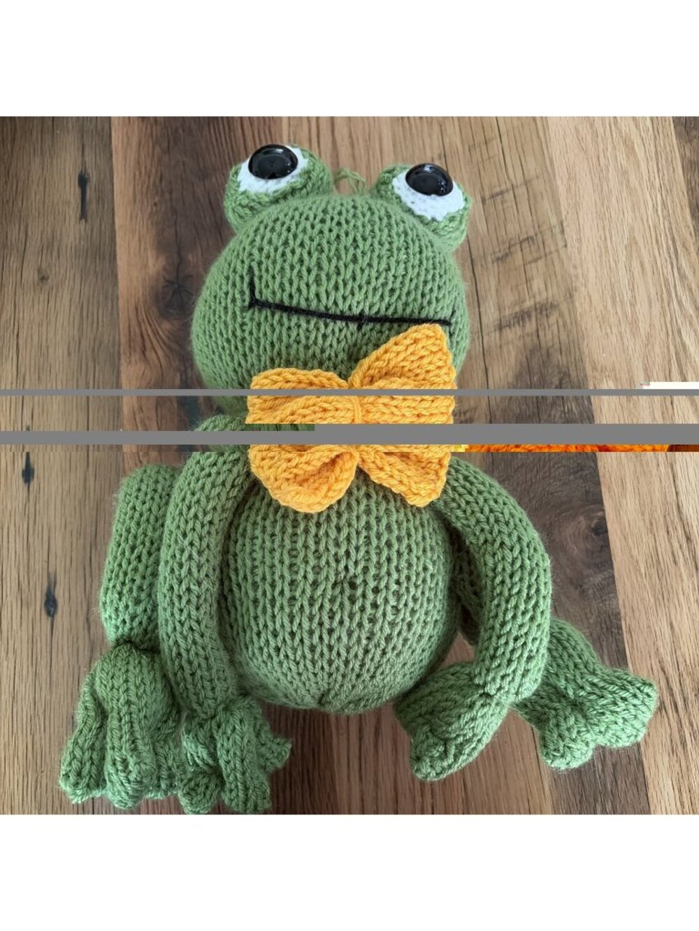 Hand Knitted Crochet Adorable Frog Plushie Stuffed Animal 14 Inches